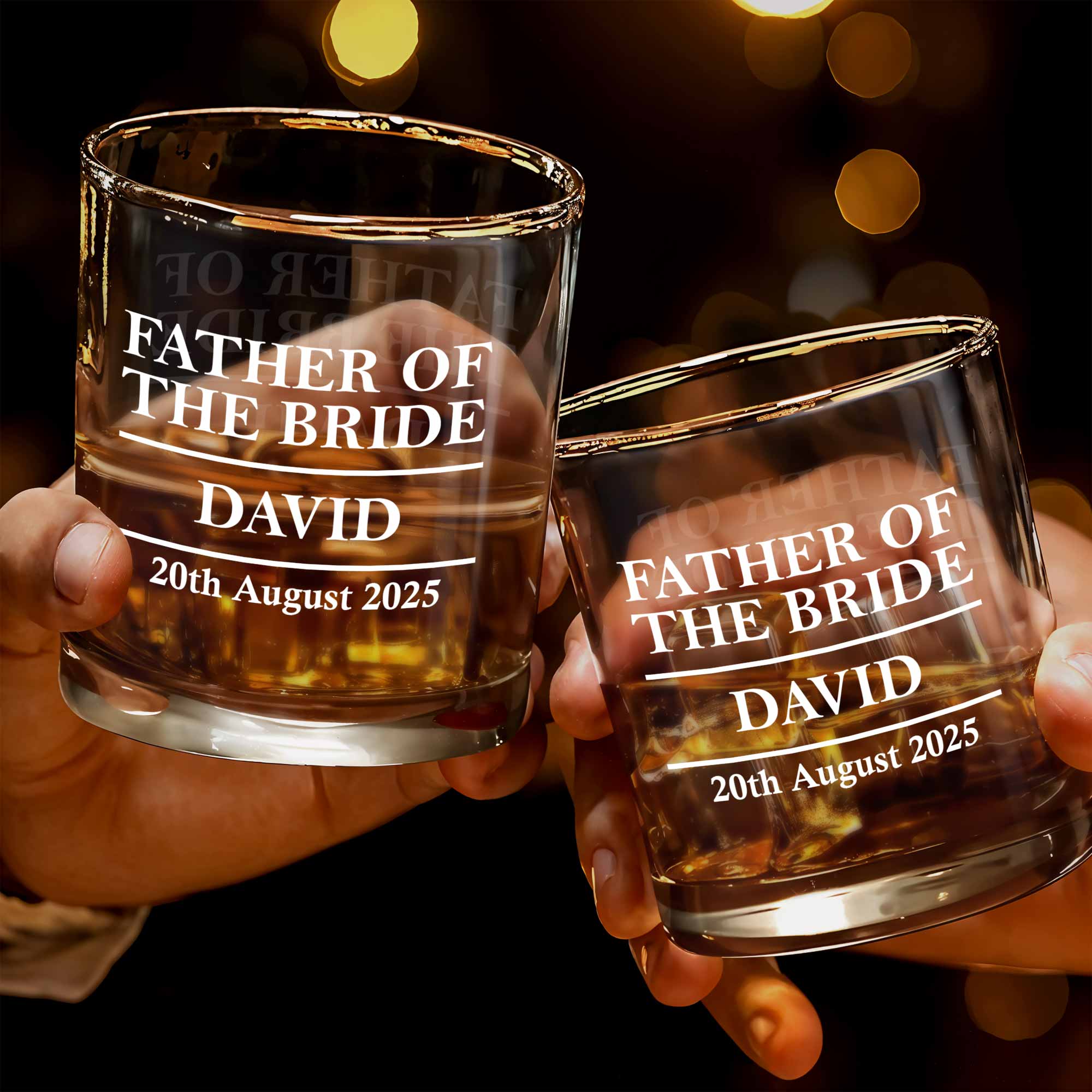 Father Of The Bride, Celebrate Special Moments - Personalized Custom Whiskey Glass - DAD261_RWG