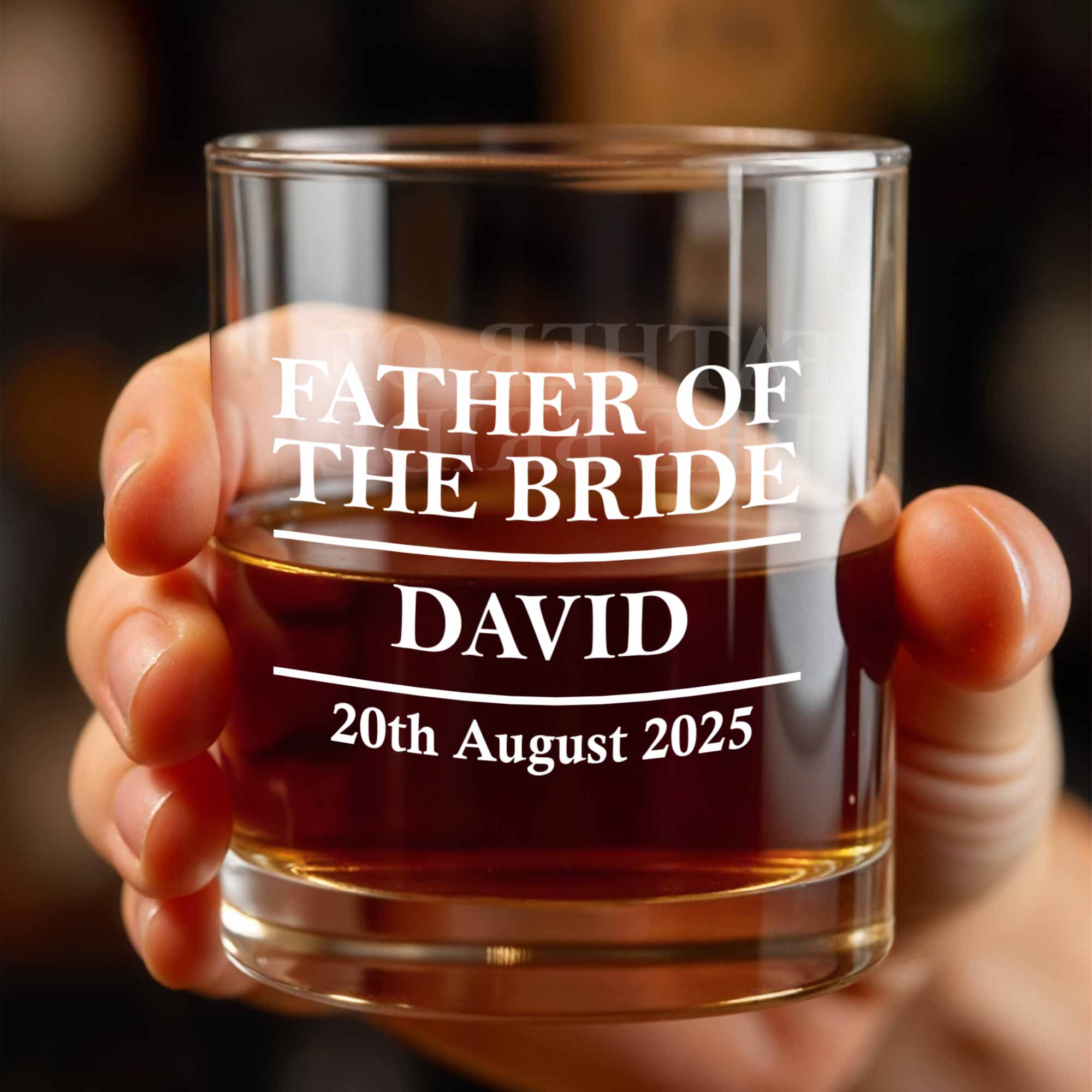 Father Of The Bride, Celebrate Special Moments - Personalized Custom Whiskey Glass - DAD261_RWG