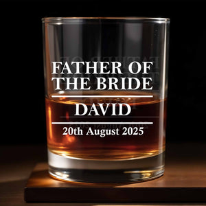 Father Of The Bride, Celebrate Special Moments - Personalized Custom Whiskey Glass - DAD261_RWG
