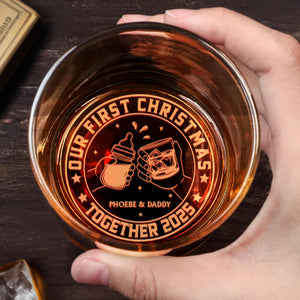 Our First Christmas Together, Whiskey Glass Design - Personalized Engraved Whiskey Glass - DAD271_EWG