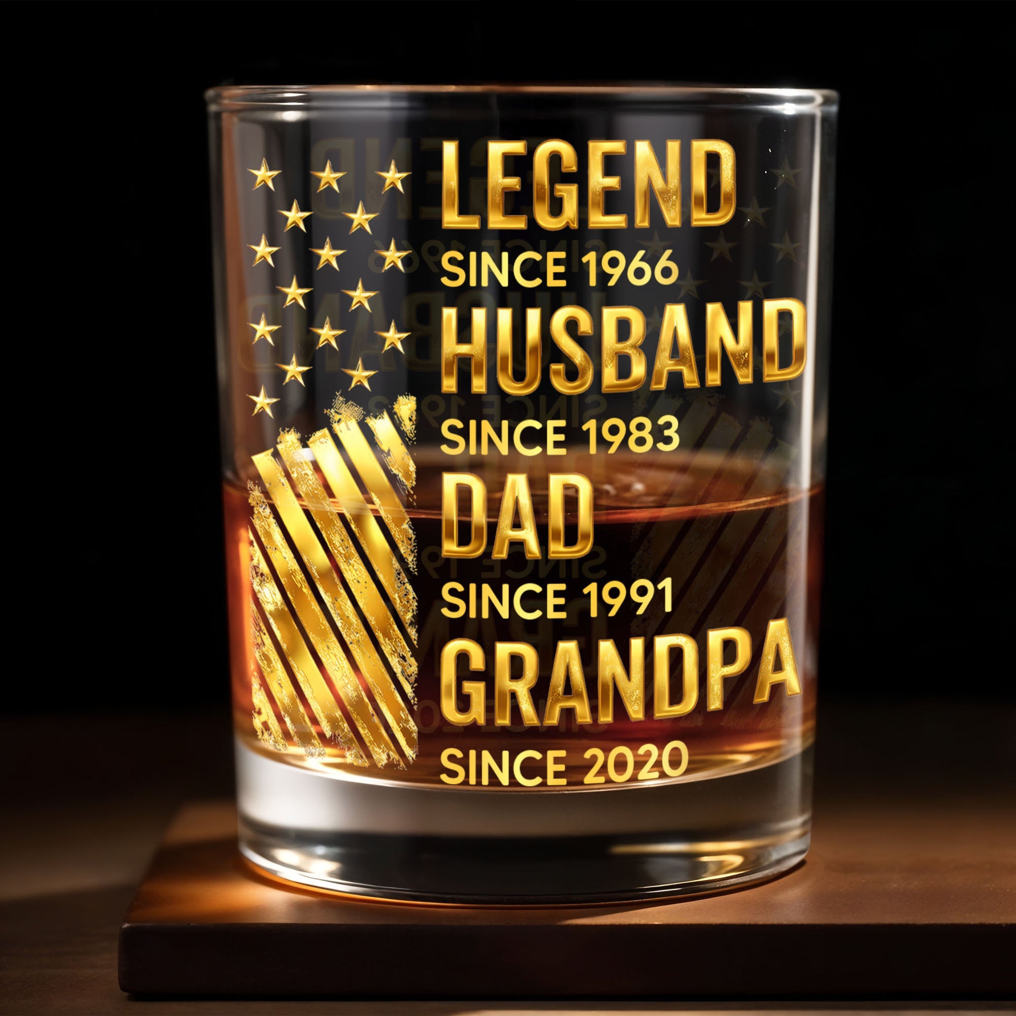 Legend Husband Dad Grandpa Whiskey Glass - Personalized Custom Whiskey Glass - DAD284_RWG