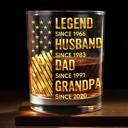 Legend Husband Dad Grandpa Whiskey Glass - Personalized Custom Whiskey Glass - DAD284_RWG