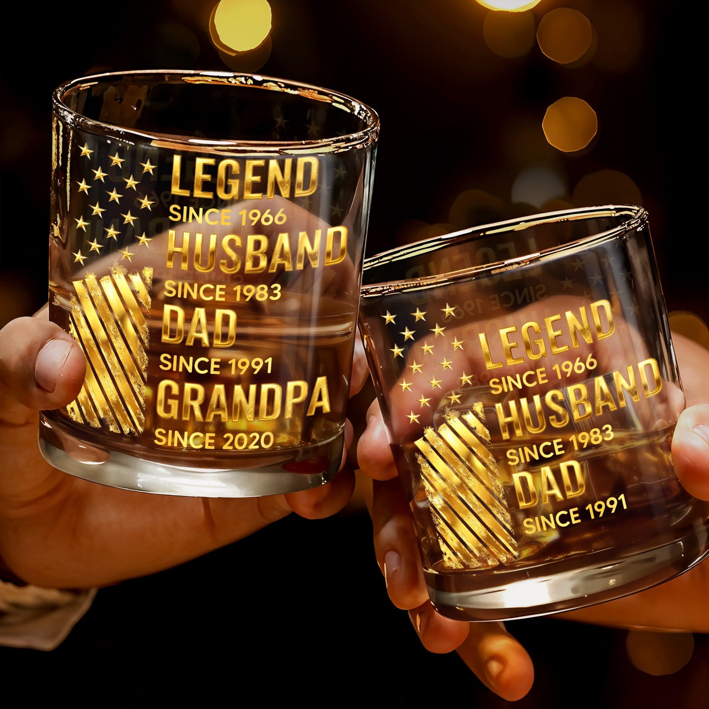 Legend Husband Dad Grandpa Whiskey Glass - Personalized Custom Whiskey Glass - DAD284_RWG