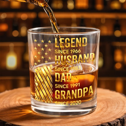 Legend Husband Dad Grandpa Whiskey Glass - Personalized Custom Whiskey Glass - DAD284_RWG