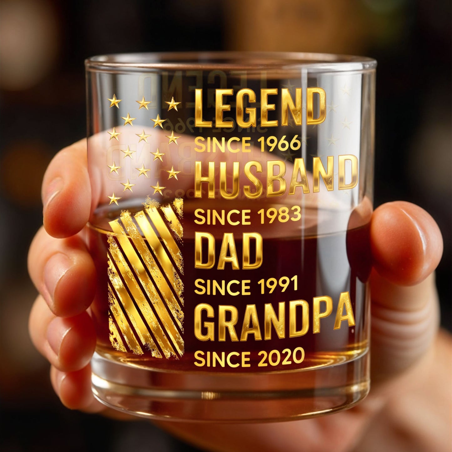 Legend Husband Dad Grandpa Whiskey Glass - Personalized Custom Whiskey Glass - DAD284_RWG
