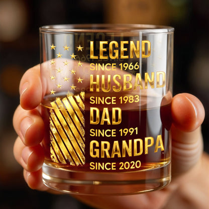 Legend Husband Dad Grandpa Whiskey Glass - Personalized Custom Whiskey Glass - DAD284_RWG