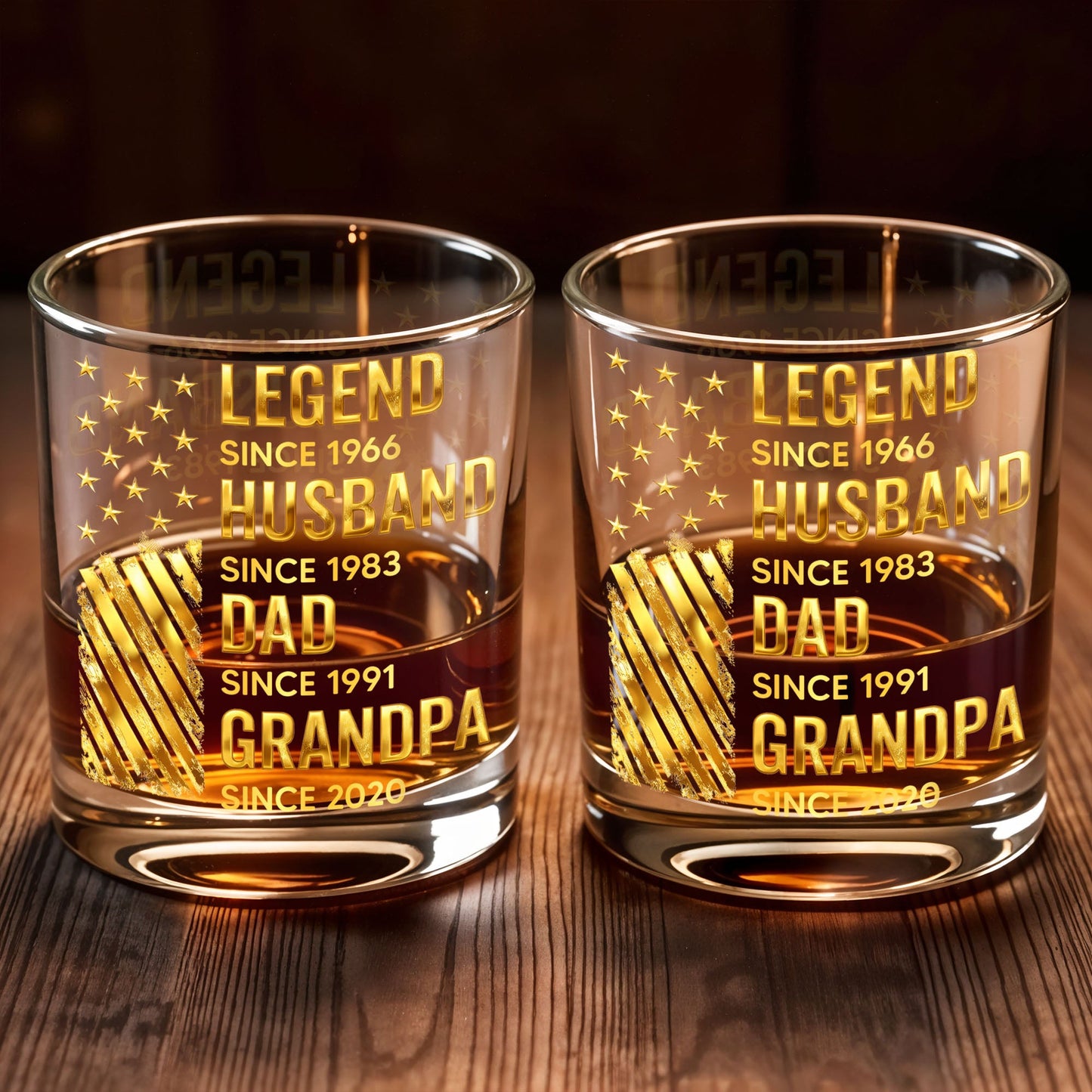 Legend Husband Dad Grandpa Whiskey Glass - Personalized Custom Whiskey Glass - DAD284_RWG