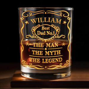 Best Dad No.1, The Man The Myth The Legend Glass - Personalized Custom Whiskey Glass - DAD292_RWG