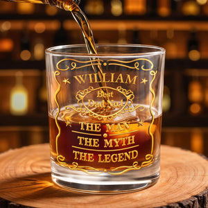 Best Dad No.1, The Man The Myth The Legend Glass - Personalized Custom Whiskey Glass - DAD292_RWG