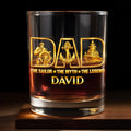 The Sailor The Myth The Legend Sailor Anchor And Ship - Personalized Custom Whiskey Glass - DAD293_RWG