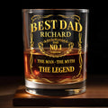 Best Dad, The Man The Myth The Legend Whiskey Glass - Personalized Custom Whiskey Glass - DAD294_RWG