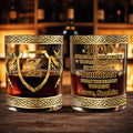 To Dad Sometimes You Forget You Are Awesome Medieval Shield And Axes - Personalized Custom Whiskey Glass - DAD326_RWG