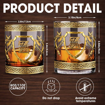 To Dad Sometimes You Forget You Are Awesome Medieval Shield And Axes - Personalized Custom Whiskey Glass - DAD326_RWG