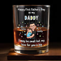 Happy First Father's Day As My Daddy Holding Baby With Stars - Personalized Custom Whiskey Glass - DAD341_RWG