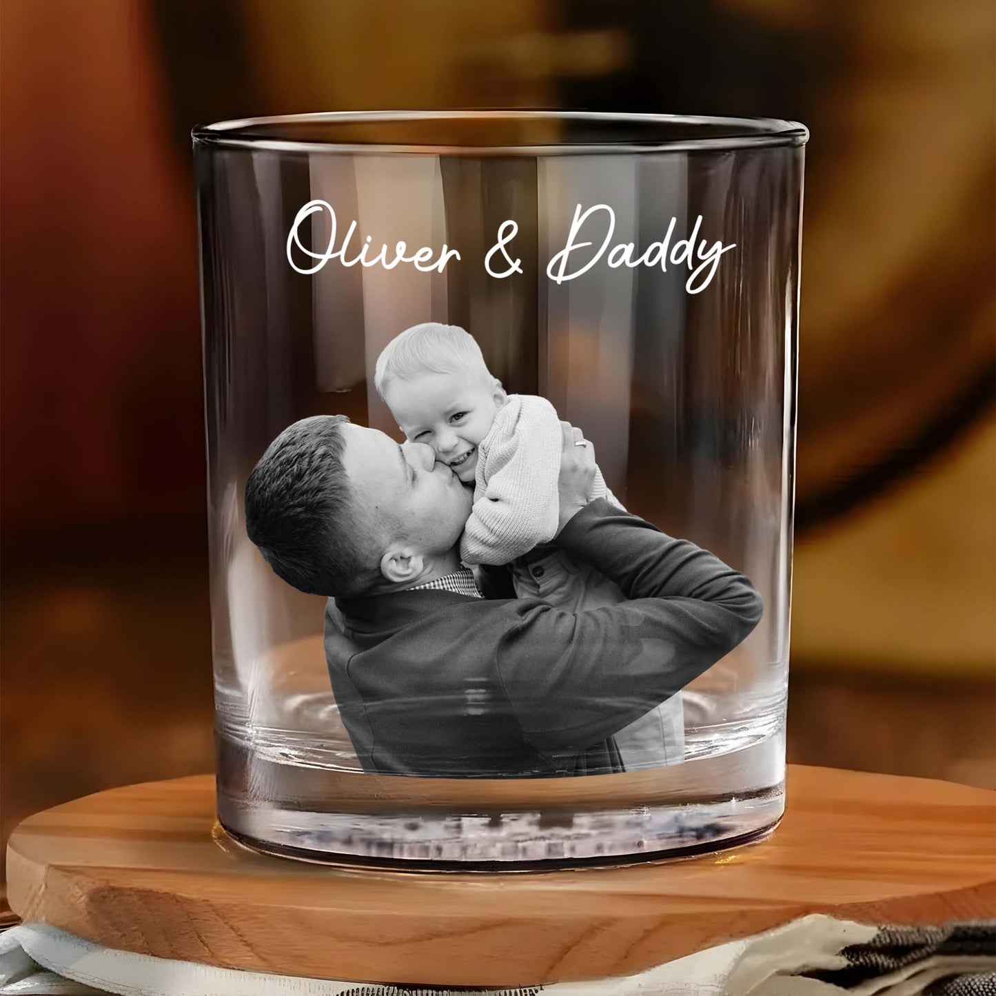 You're Doing A Great Job Cheers Custom Photo Whiskey Glass - Personalized Whiskey Glass - DAD484_PRIWI