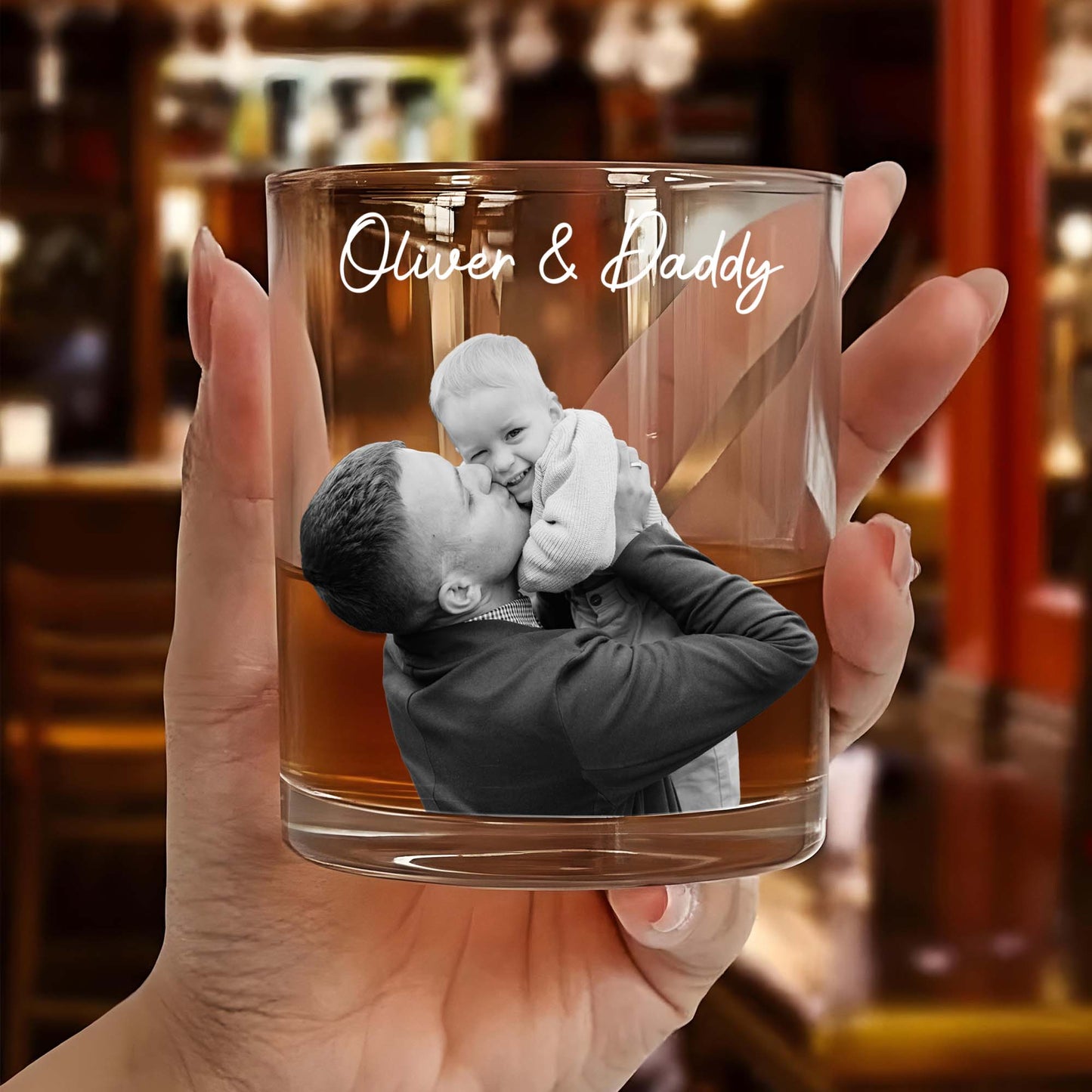 You're Doing A Great Job Cheers Custom Photo Whiskey Glass - Personalized Whiskey Glass - DAD484_PRIWI