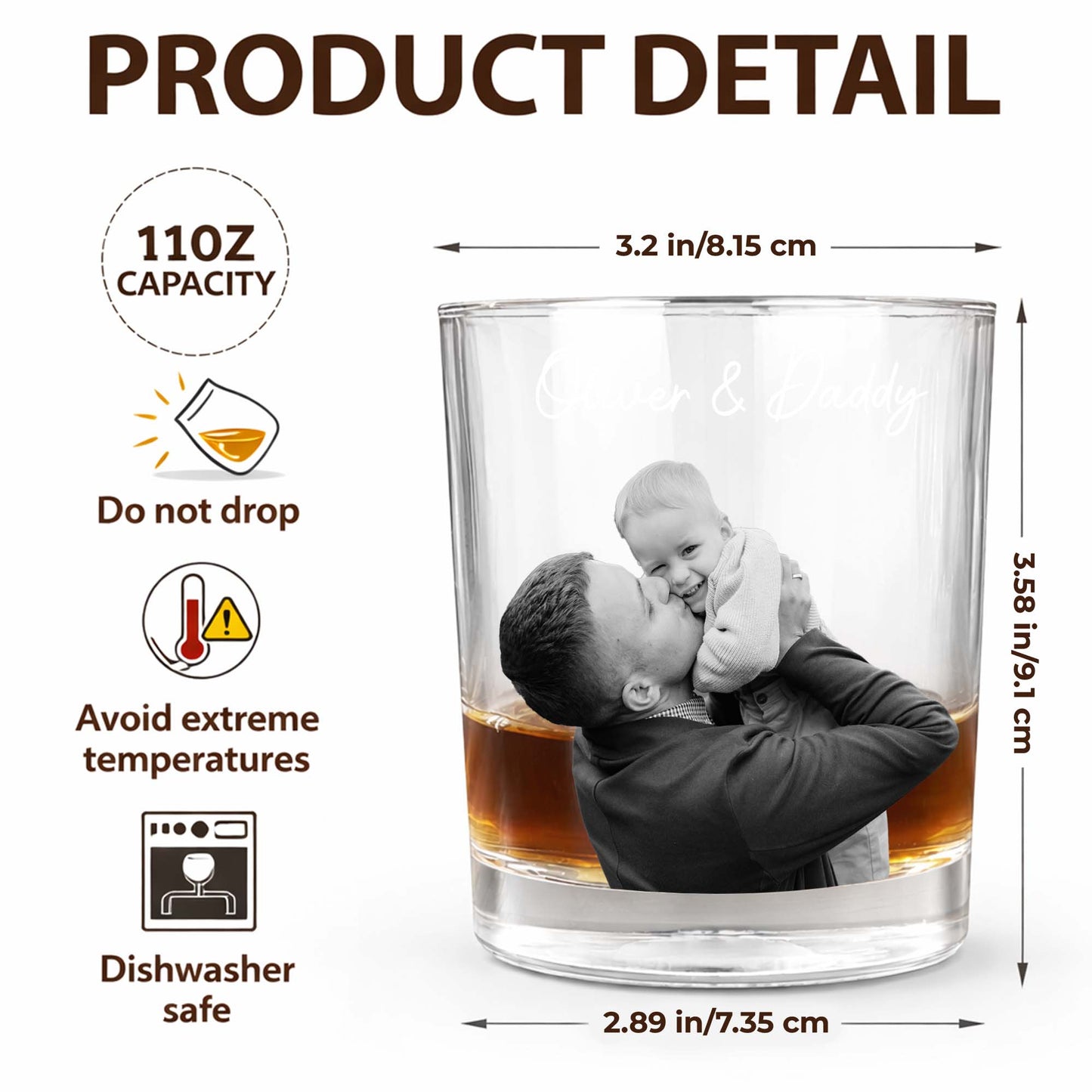 You're Doing A Great Job Cheers Custom Photo Whiskey Glass - Personalized Whiskey Glass - DAD484_PRIWI