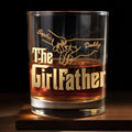 The Girl Father With Holding Hands Pinky Swear Design - Personalized Custom Whiskey Glass - DAD586_RWG