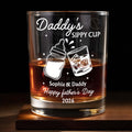 Daddy's Sippy Cup Happy Father's Day Baby Bottle And Whiskey Glass - Personalized Custom Whiskey Glass - DAD587_RWG
