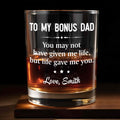 To My Bonus Dad Life Gave Me You With Stars Design - Personalized Custom Whiskey Glass - DAD658_RWG