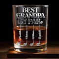 Best Grandpa By Par Custom Golf Clubs And Ball - Personalized Custom Whiskey Glass - DAD671_RWG
