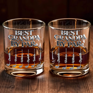 Best Grandpa By Par Custom Golf Clubs And Ball - Personalized Custom Whiskey Glass - DAD671_RWG