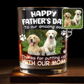 Happy Father's Day To Our Amazing Dad Dog Photo And Paws - Personalized Custom Whiskey Glass - DAD703_RWG