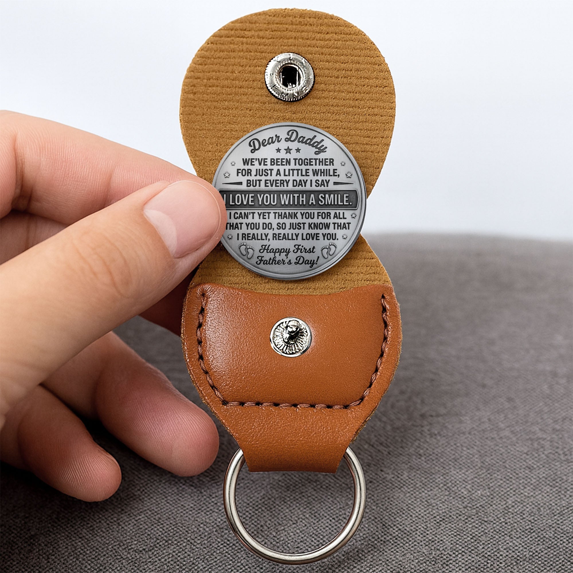 Our First Father's Day Together Baby Bottle And Whiskey Glass - Personalized Custom Pocket Hug - DAD720_HTOK