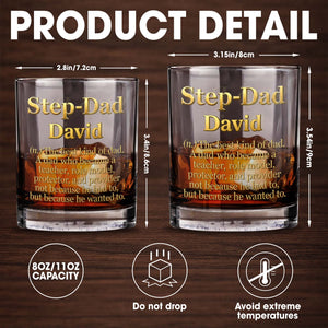 Step Dad The Best Kind Of Dad Gold Definition Design - Personalized Custom Whiskey Glass - DAD779_RWG