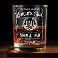 World's Best Dad Like A Normal Dad Just Much Cooler Ornate Frame - Personalized Custom Whiskey Glass - DAD780_RWG