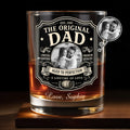 The Original Dad Aged To Perfection Vintage Label Photo Upload - Personalized Custom Whiskey Glass - DAD826_RWG