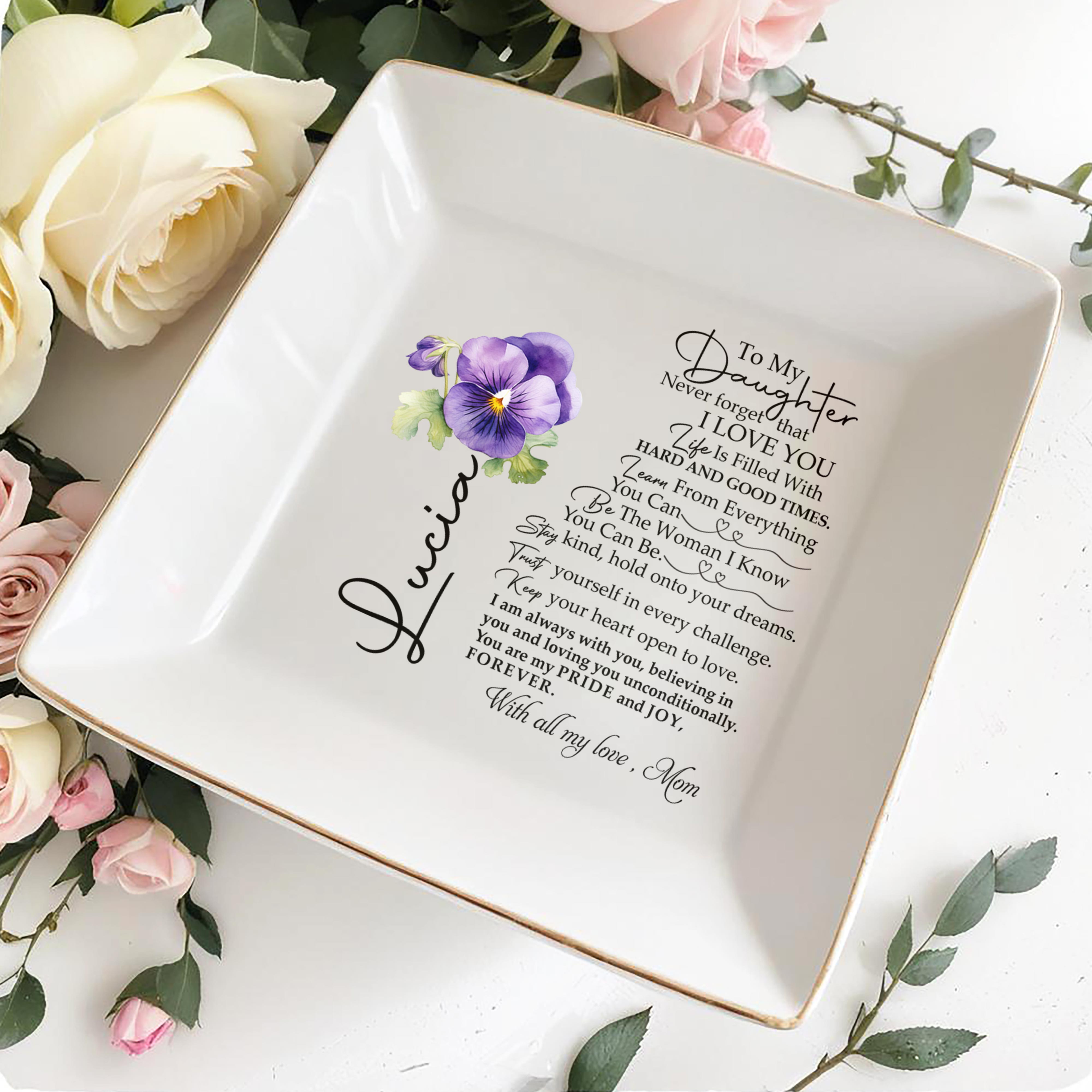 To My Daughter, Always My Pride And Joy - Personalized Custom Jewelry Dish - DAU008_SCRD
