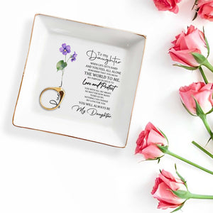 To My Daughter You Mean The World To Me - Personalized Custom Jewelry Dish - DAU010_SCRD