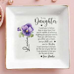Heartfelt Message to Daughter From Mother - Personalized Custom Jewelry Dish - DAU012_SCRD
