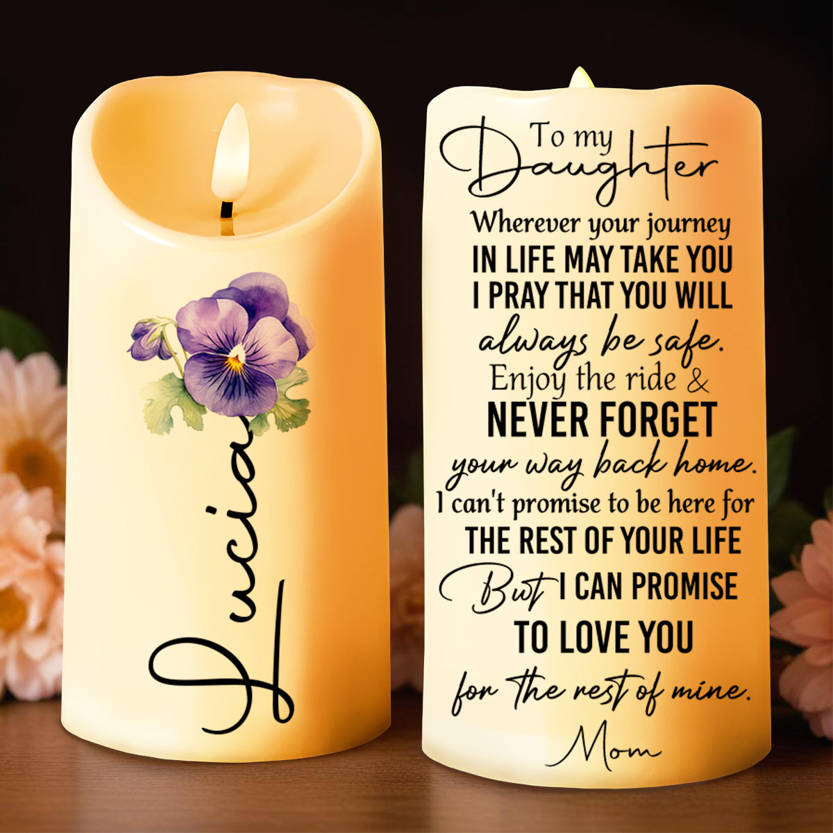 Illuminating Life’s Precious Moments Candle - Personalized Custom LED Candle - DAU019_LECA