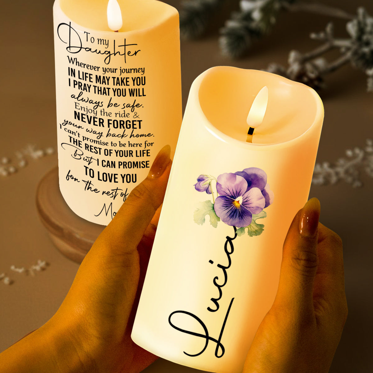 Illuminating Life’s Precious Moments Candle - Personalized Custom LED Candle - DAU019_LECA