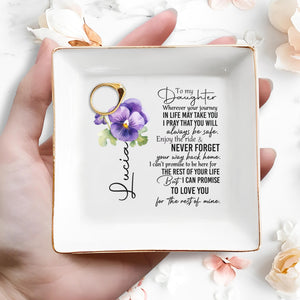 To My Daughter Enjoy the Ride & Never Forget - Personalized Custom Jewelry Dish - DAU019_SCRD