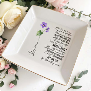 Emotional Message Of Love & Safety Jewelry Dish - Personalized Custom Jewelry Dish - DAU025_SCRD