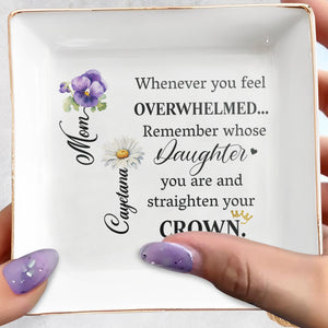 Straighten Your Crown Personalized Jewelry Dish - Personalized Custom Jewelry Dish - DAU031_SCRD