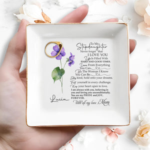 Never Forget That I Love You Life Is Filled With Hard And Good Times - Personalized Custom Jewelry Dish - DAU034_SCRD