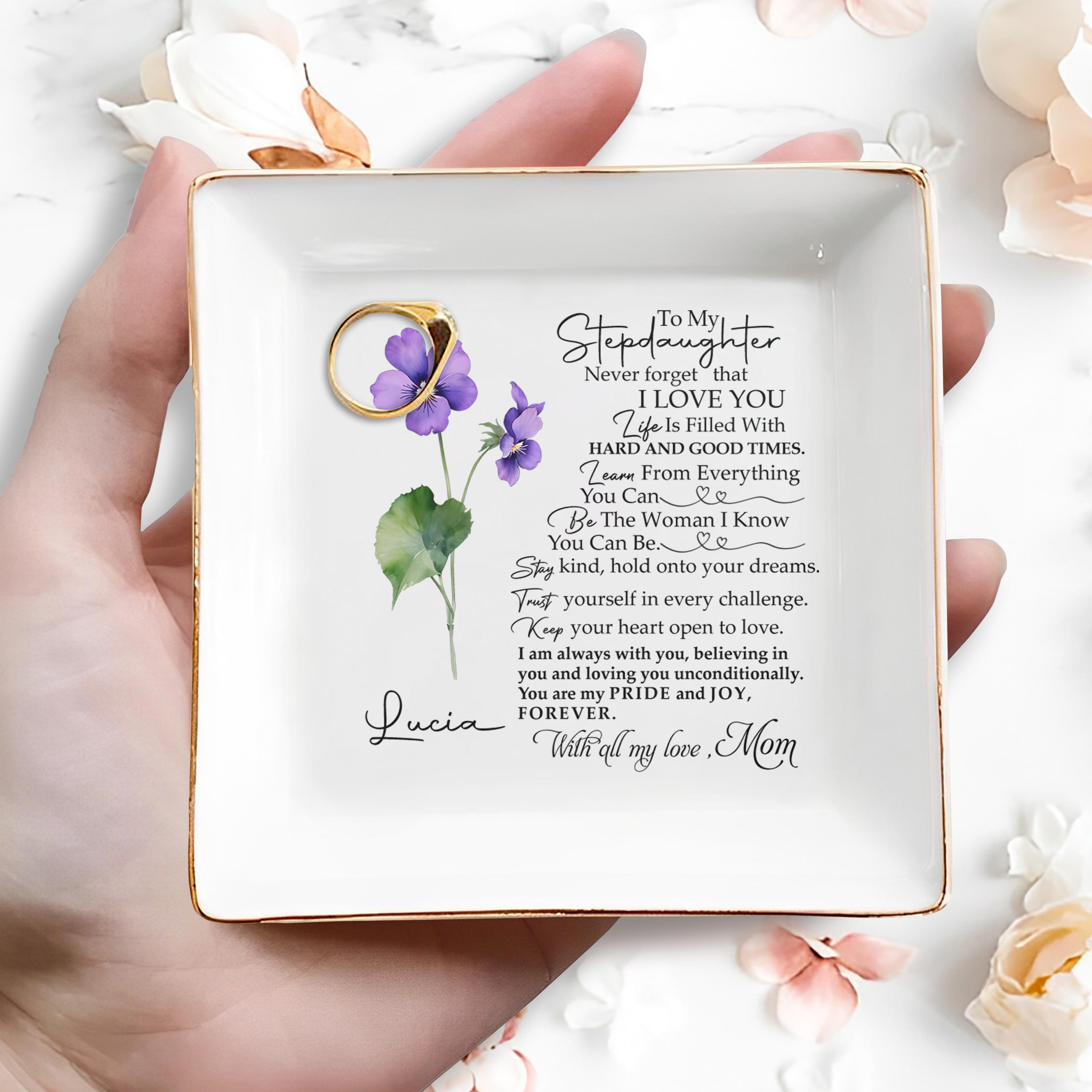 Never Forget That I Love You Life Is Filled With Hard And Good Times - Personalized Custom Jewelry Dish - DAU034_SCRD
