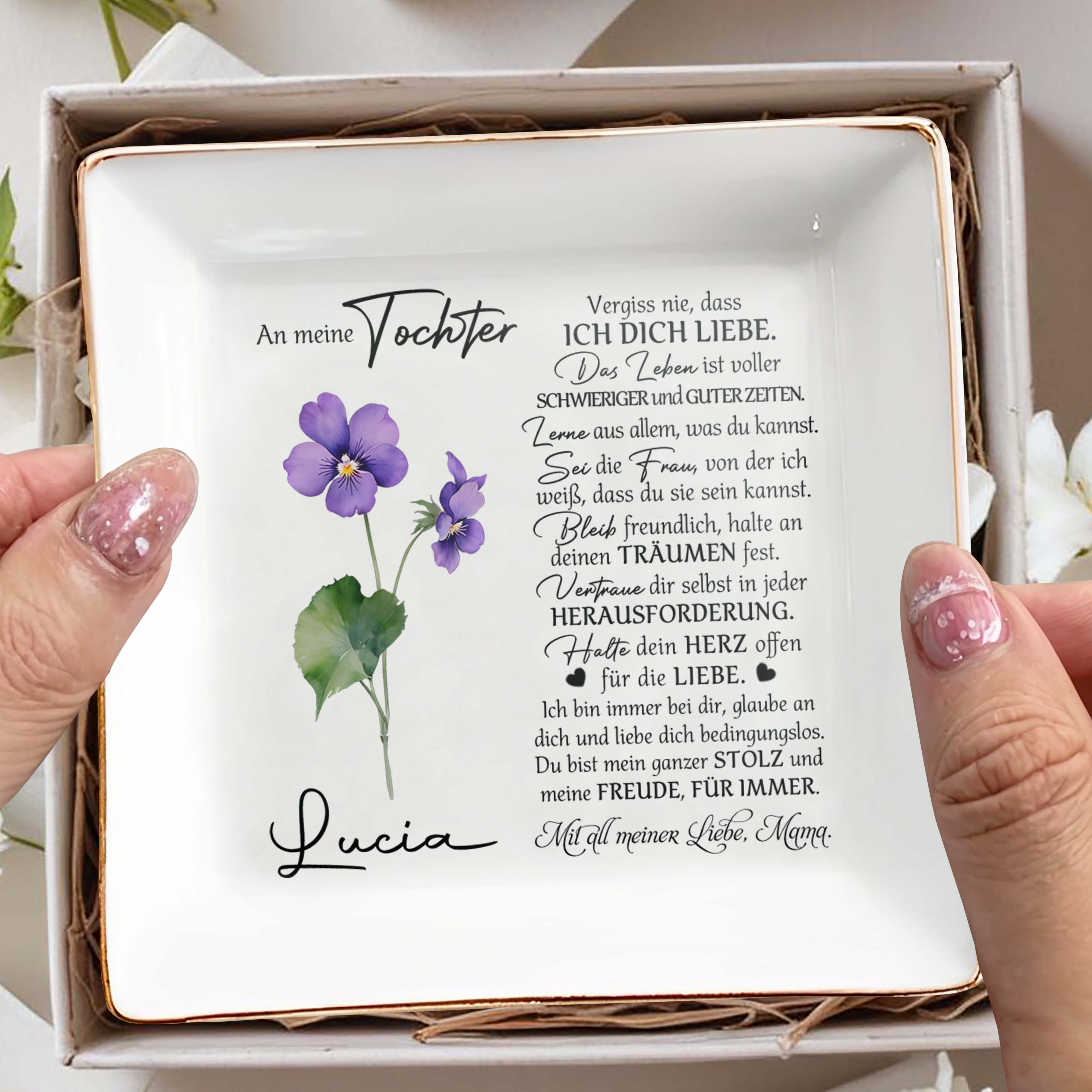 Create Your Own Special Message Jewelry Dish - Personalized Custom Jewelry Dish - DAU037_SCRD