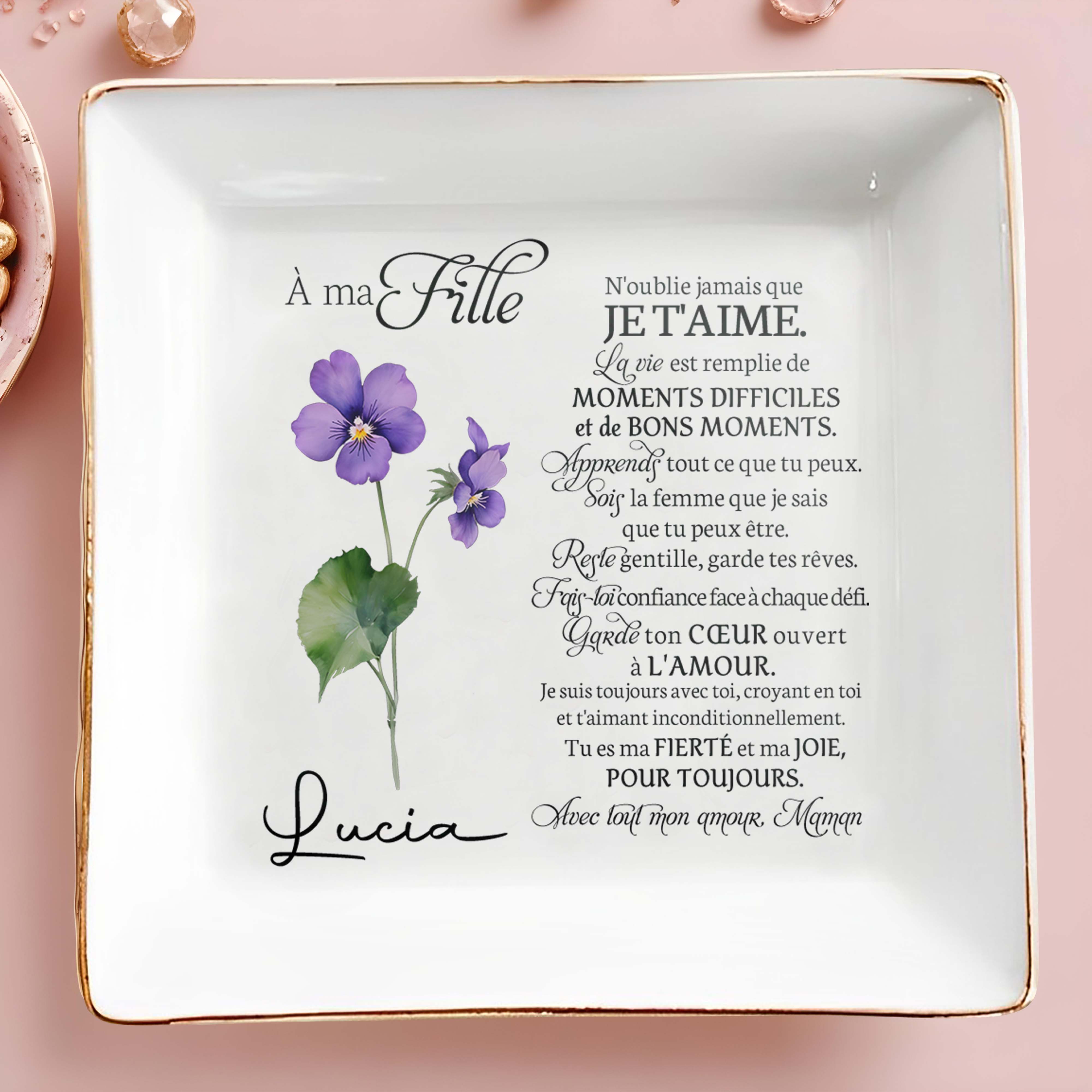 Place Your Custom Message Here - Personalized Custom Jewelry Dish - DAU038_SCRD