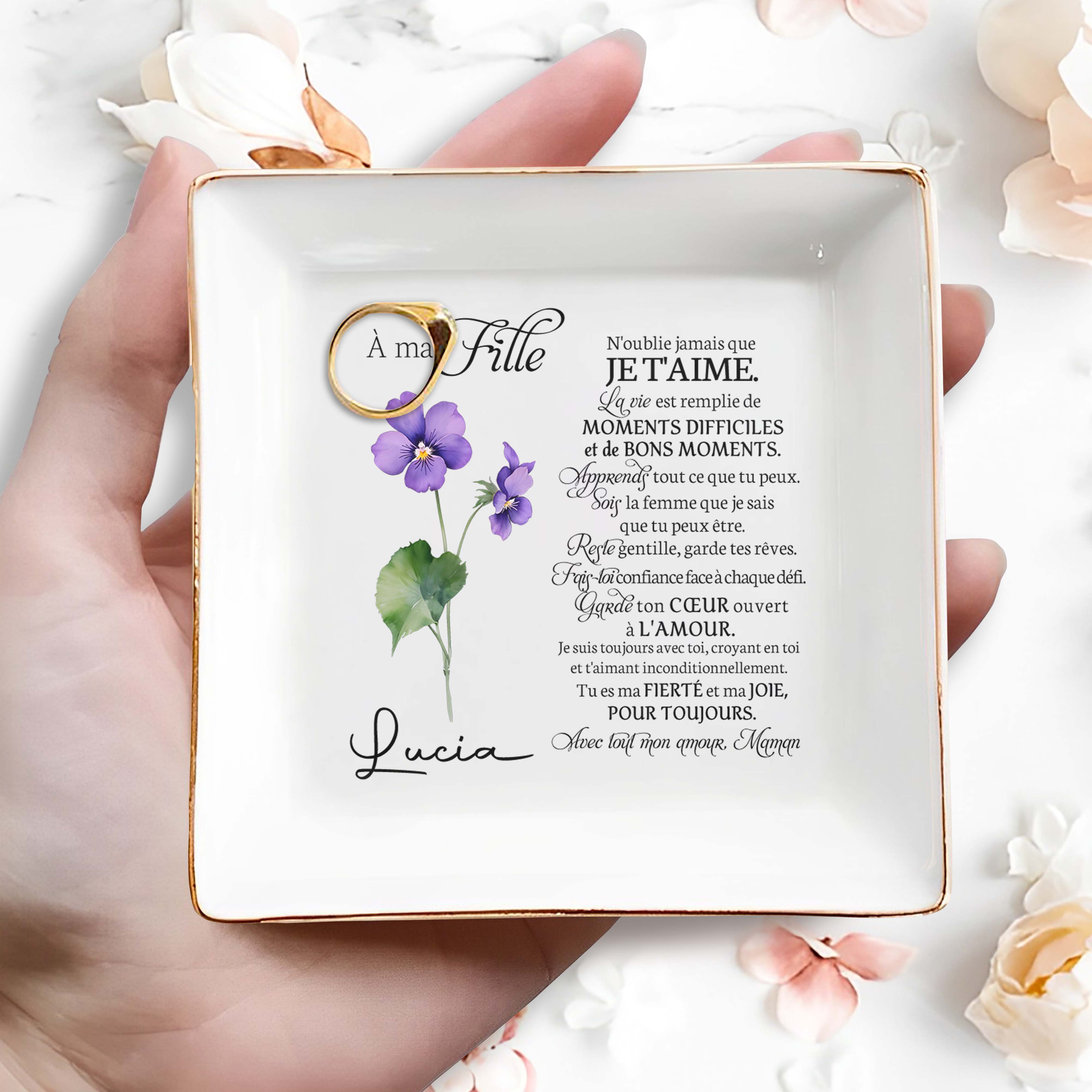 Place Your Custom Message Here - Personalized Custom Jewelry Dish - DAU038_SCRD
