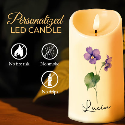 Lighting Up Your Precious Moments LED Candle - Personalized Custom LED Candle - DAU039_LECA
