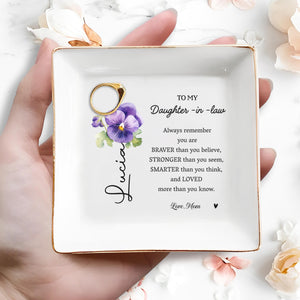 Braver Than You Believe Stronger Smarter Loved Jewelry Dish - Personalized Custom Jewelry Dish - DAU045_SCRD