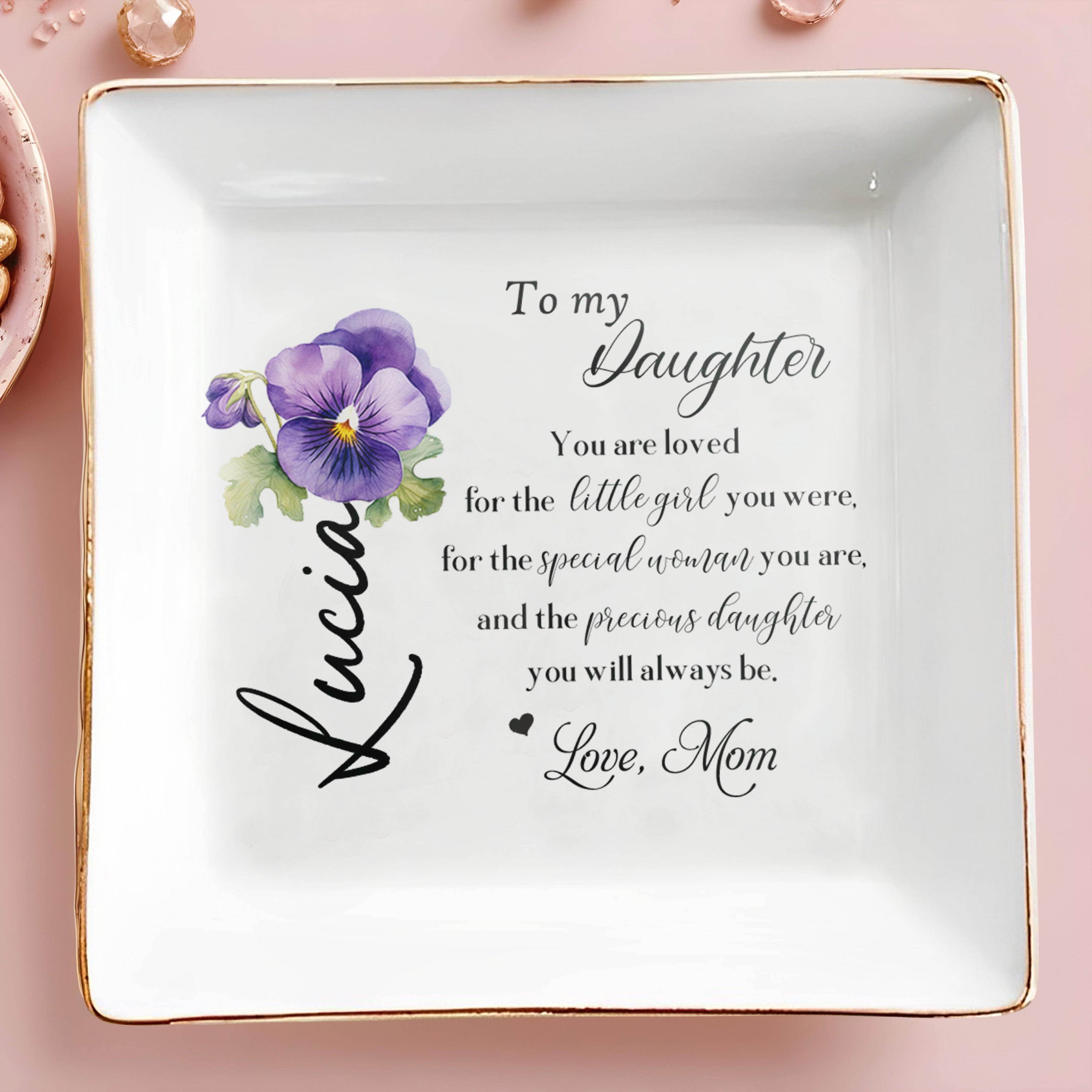 Loving Message For Daughter From Mom - Personalized Custom Jewelry Dish - DAU048_SCRD