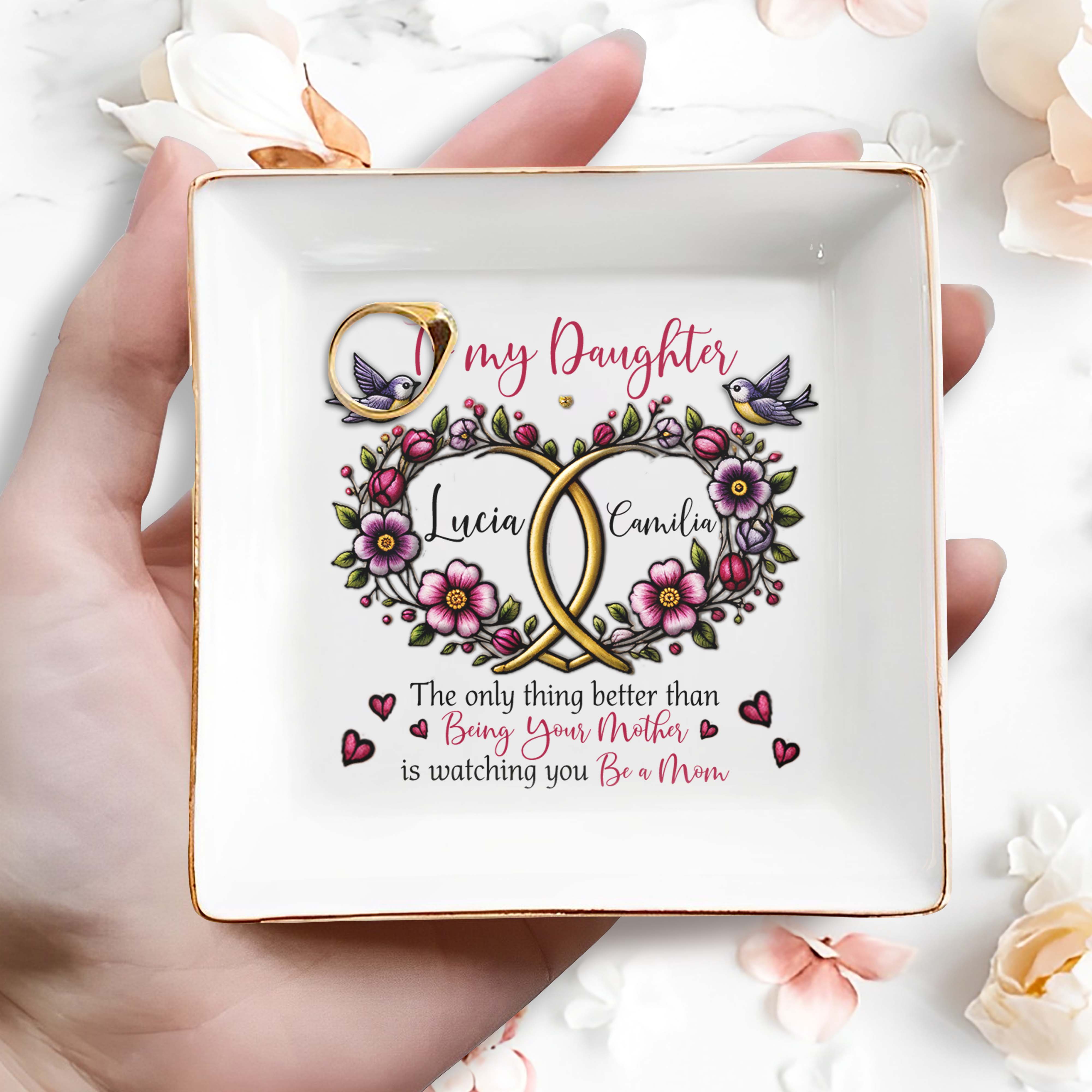 The Only Thing Better Than Watching You Be A Mom - Personalized Custom Jewelry Dish - DAU050_SCRD