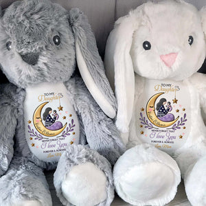 To My Daughter, Never Forget That I Love You Forever & Always, Moon and Stars - Personalized Stuffed Bunny - DAU054_BUN