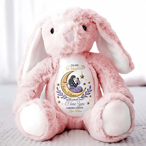 To My Daughter, Never Forget That I Love You Forever & Always, Moon and Stars - Personalized Stuffed Bunny - DAU054_BUN